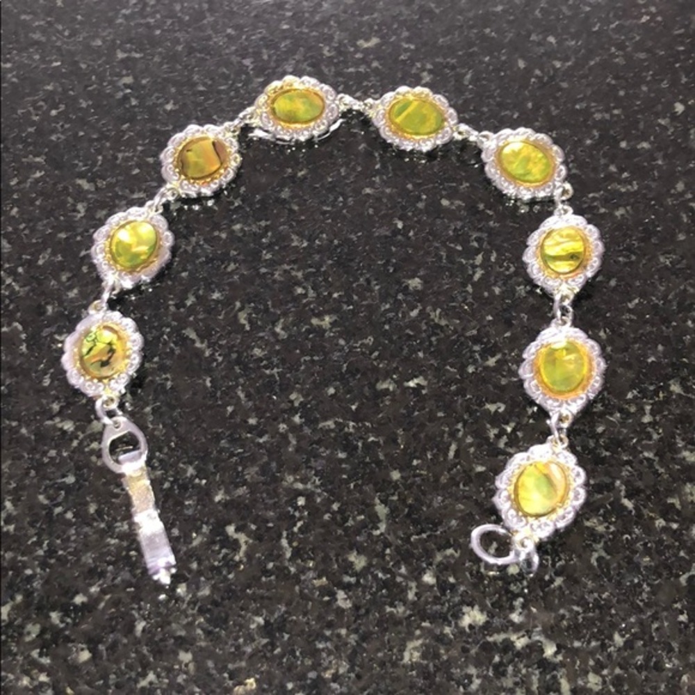 Pretty silver/green bracelet.